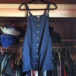 Forever21 Button Down Linen Overall Dress